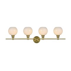 Collier 4 Light Satin Gold and Frosted White Glass Wall Sconce