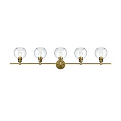 Collier 5 Light Satin Gold and Clear Glass Wall Sconce