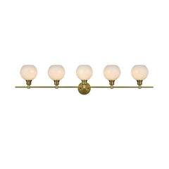 Collier 5 Light Satin Gold and Frosted White Glass Wall Sconce