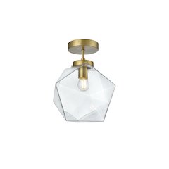 Lawrence 10 Inch Flush Mount Clear Shade in Satin Gold