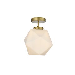 Lawrence 10 Inch Flush Mount Frosted White Shade in Satin Gold