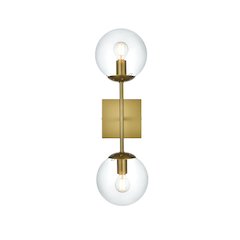 Neri 6 Inch Wall Sconce Clear Shade in Satin Gold