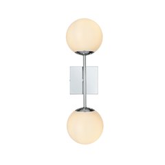 Neri 6 Inch Wall Sconce White Shade in Chrome
