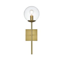 Neri 6 Inch Wall Sconce Clear Shade in Satin Gold