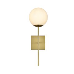 Neri 6 Inch Wall Sconce White Shade in Satin Gold