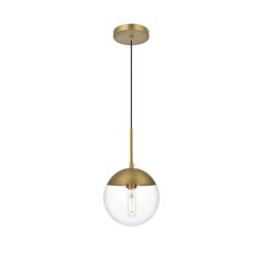 Eclipse 8 Inch Pendant Clear Shade in Chrome