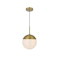 Eclipse 10 Inch Pendant Frosted White Shade in Satin Gold