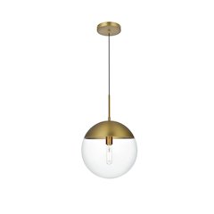Eclipse 12 Inch Pendant Clear Shade in Chrome