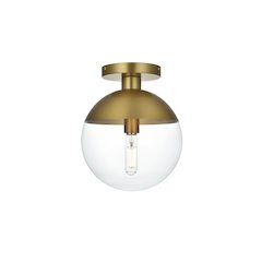 Eclipse 10 Inch Flush Mount Clear Shade in Chrome