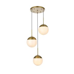 Eclipse 18 Inch Pendant Frosted White Shade in Satin Gold