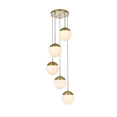 Eclipse 18 Inch Pendant Frosted White Shade in Satin Gold