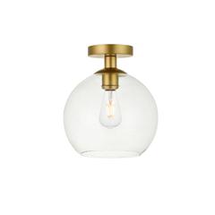 Baxter 1 Light Brass Flush Mount With Clear Glass