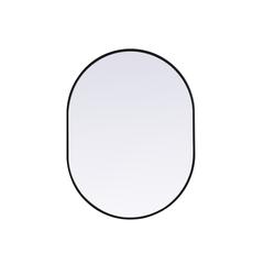 Metal Frame Oval Mirror 30x40 Inch in Black