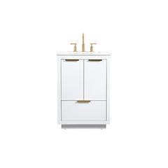 24 inch Single bathroom vanity in white