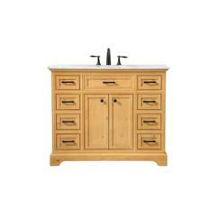 42 inch Single bathroom vanity in natural wood