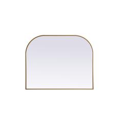 Metal Frame Arch Mirror 42x34 Inch in Brass