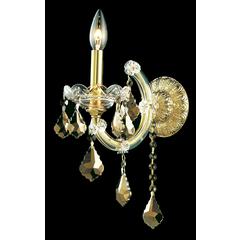 Maria Theresa 1 light Gold Wall Sconce Golden Teak (Smoky) Royal Cut Crystal