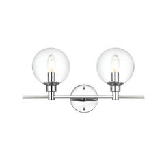 Jaelynn 2 light Chrome and Clear Bath Sconce