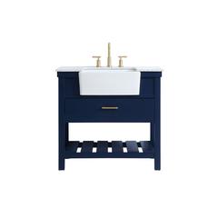 36 inch Single bathroom vanity in blue