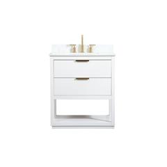 30 inch Single bathroom vanity in white with backsplash