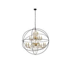 Cordelia 24 Light Black and Gold Crystal Pendant