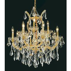 Maria Theresa 13 light Gold Chandelier Clear Royal Cut Crystal