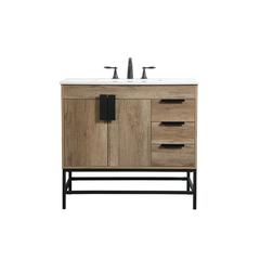 36 inch Single bathroom vanity in natural oak