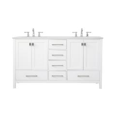 60 inch Double Bathroom Vanity in White