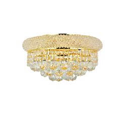 Primo 6 light Gold Flush Mount Clear Royal Cut Crystal