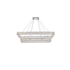 Monroe 50 inch LED double rectangle pendant in chrome