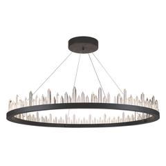 Malta 56 light Satin Dark Grey Chandelier Clear Royal Cut Crystal