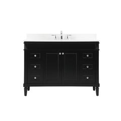 48 inch Single bathroom vanity in black with backsplash
