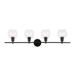 Collier 4 light Black and Clear glass Wall sconce