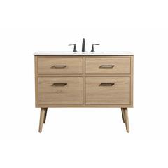 42 inch Single bathroom vanity in mango wood