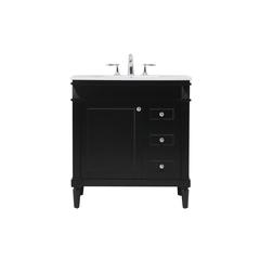 32 inch Single bathroom vanity in black