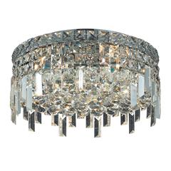Maxime 5 light Chrome Flush Mount Clear Royal Cut Crystal