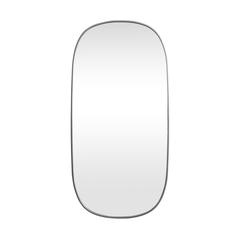 Metal Frame Oval Mirror 30x60 Inch in Silver