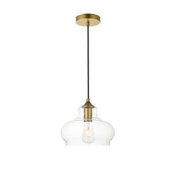 Destry 1 Light Brass Pendant With Clear Glass