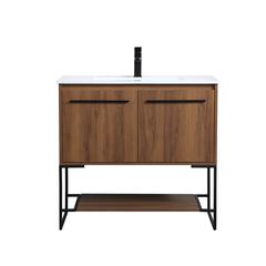 36 inch  Single Bathroom Vanity in Walnut Brown