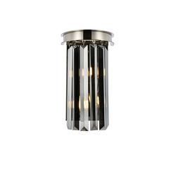 Sydney 2 light polished nickel Wall Sconce Silver Shade (Grey) Royal Cut Crystal