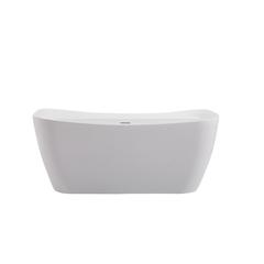 59 inch soaking bathtub in glossy white