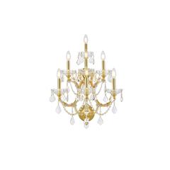 Maria Theresa 7 light Gold Wall Sconce Clear Royal Cut Crystal