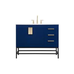 42 inch Single bathroom vanity in blue