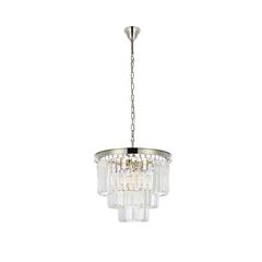 Sydney 9 light polished nickel Chandelier Clear Royal Cut Crystal