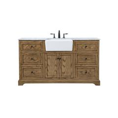 60 inch Single bathroom vanity in driftwood