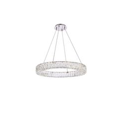Monroe 26 inch LED round Single pendant in chrome