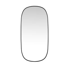 Metal Frame Oval Mirror 30x60 Inch in Black
