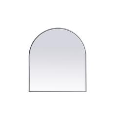 Metal Frame Arch Mirror 27x30 Inch in Silver