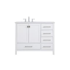 42 inch Single Bathroom Vanity in White