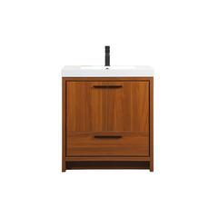 30 inch Single bathroom vanity in Teak